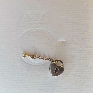 PANDORA RARE Key To My Heart Charm 925 ALE Sterling Silver With 14k Gold Key